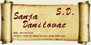 Sanja Danilovac vizit kartica